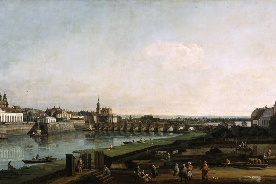 18th-century Dresden viewed from the right bank of the Elbe.