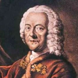 Baroque portrait of Telemann.