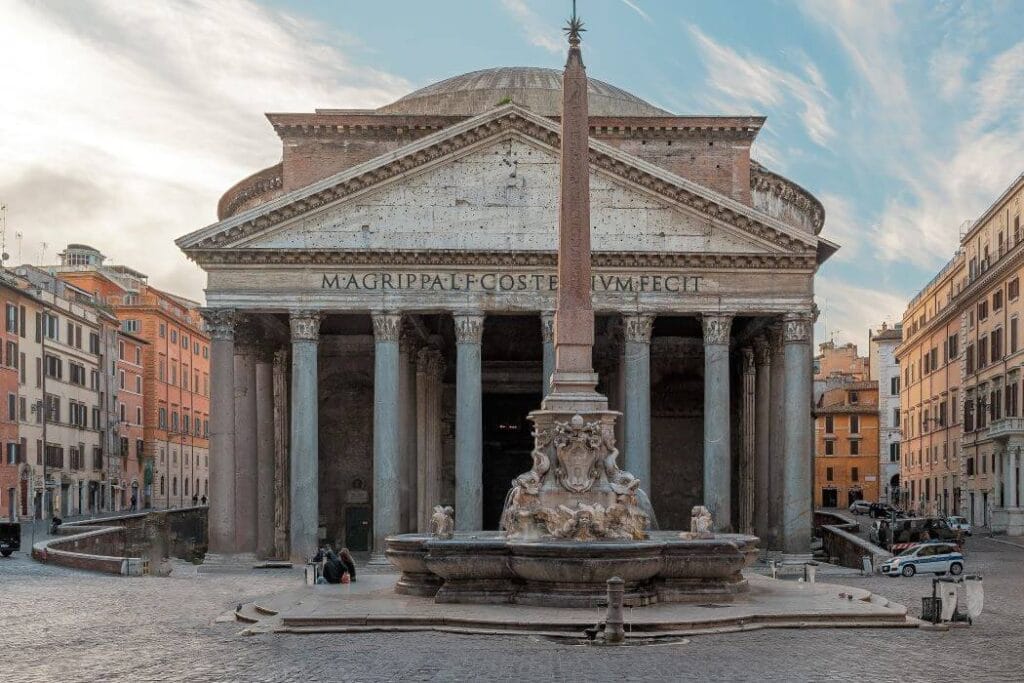 A photo of the Pantheon in Rome built by Hadrian.